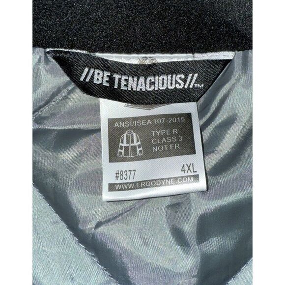 Ergodyne BE TENACIOUS WORK GEAR Sz 4 XL Reflective Quilted Coat Inset Hood Zip - Picture 13 of 14